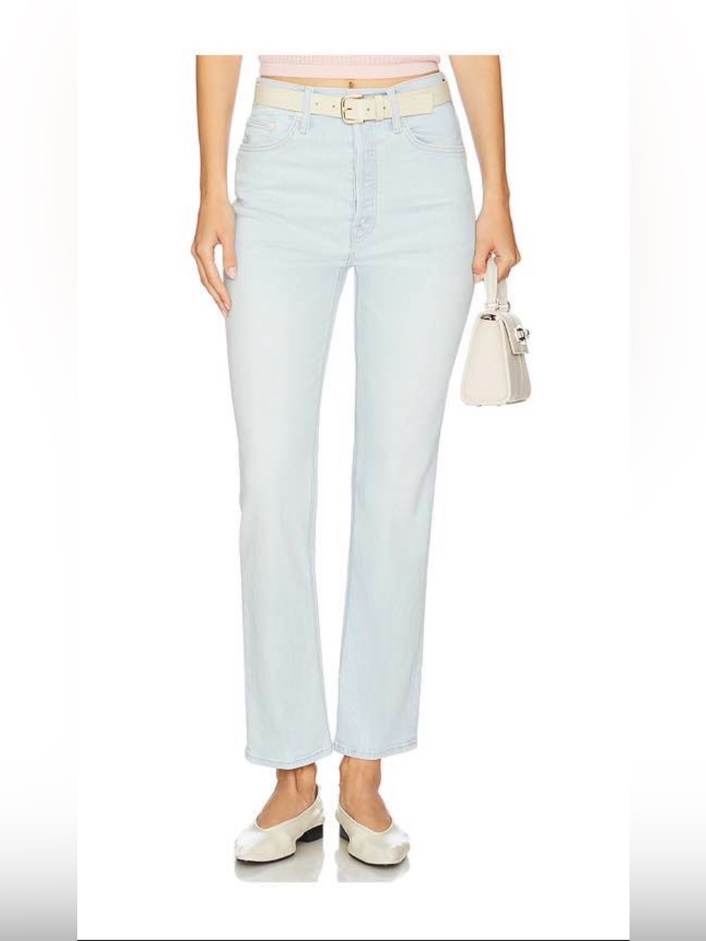 MOTHER “The Tripper Ankle” High-Rise Straight Jeans in Ahead of its Time- Women